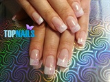 Acrylic Nails decorated in French Glitte