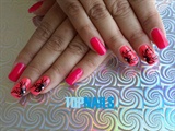 Floral Art Nails french head painted