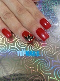 Floral Art Nails red head painted