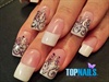 Acrylic Nails French with foil designs p
