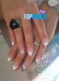 Acrylic Nails French pointy with foil de