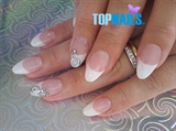 Acrylic Nails French pointy with foil de