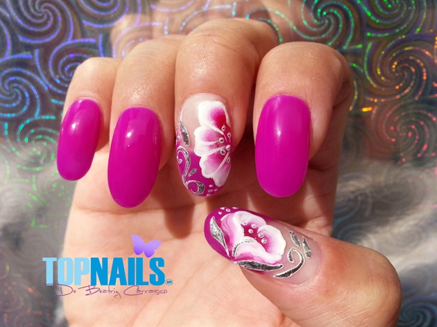 Nail art with enamel and acrylic paints