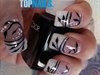 Acrylic Nails French with designs painte