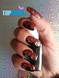 Acrylic Nails enamel with foil designs