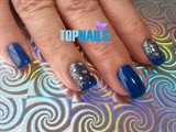 Acrylic Nails with permanent blue enamel