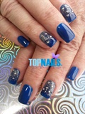 Acrylic Nails with permanent blue enamel