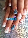 Acrylic Nails French and designs flowery