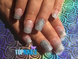 Acrylic nails with Glitter and Swarovski