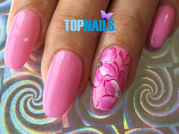 Acrylic Nails with permanent rose enamel