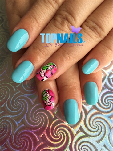 Acrylic Nails with traditional enamel an