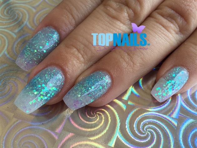 Acrylic nails and Glitter Turquoise