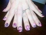 Hot Pink Tim Burton nails
