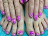 Pink and purple sharpie marbling