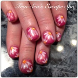 Pink Gel with Hand Painted Flowers