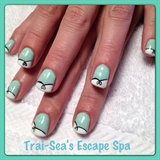 Glow in the dark green with ribbons