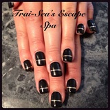 Black Gel with gold striping tape