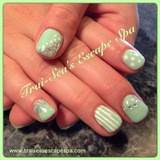 Mint with silver &amp; white