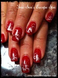 Red with silver swirls