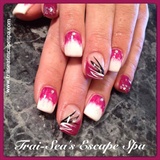 Pink and white with design