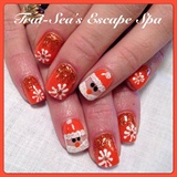 Orange Santa &amp; Christmas Nails