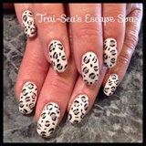 White with Silver Leopard Print