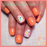 Peach with Neon Dots