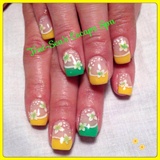 Bright Green &amp; Yellow with Flowers
