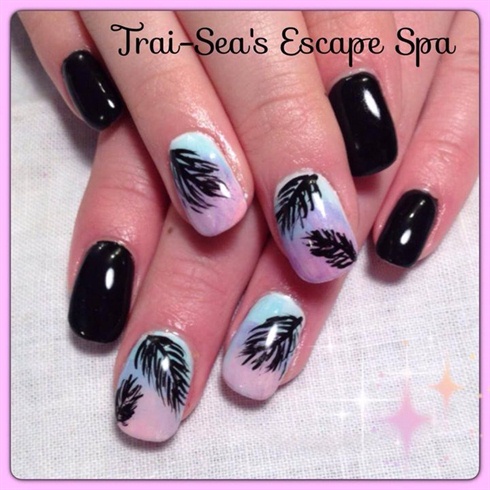 Black &amp; Ombre with feathers