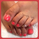 Coral Toes with Gold Accent