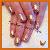Gold Gel Polish with Branches