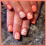 Coral with Accent Nails
