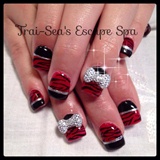 Black &amp; Red with Crystal Bows