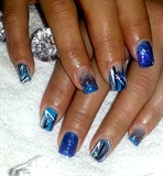Jazzed Up Blue Nail Art