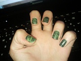 Green and black water marble