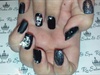 3d matte skull black nail art