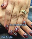 Wine Red Nails Art
