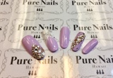 Purple Nails with Stones