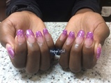 Purple Glitter Gradient Nails