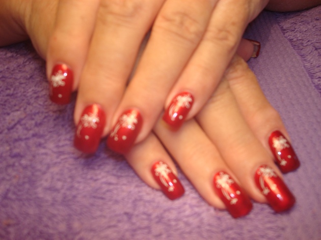 Ruby Red with white flowers
