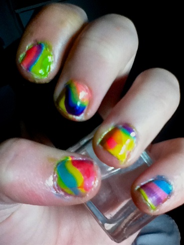 Rainbow tie dye nails 