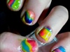 Rainbow tie dye nails 