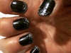 Black And Glitter French 