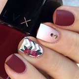 Red and white nail art