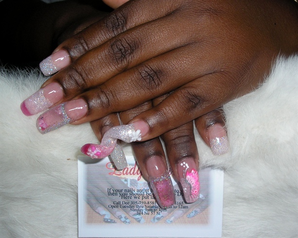 Pink water Nails