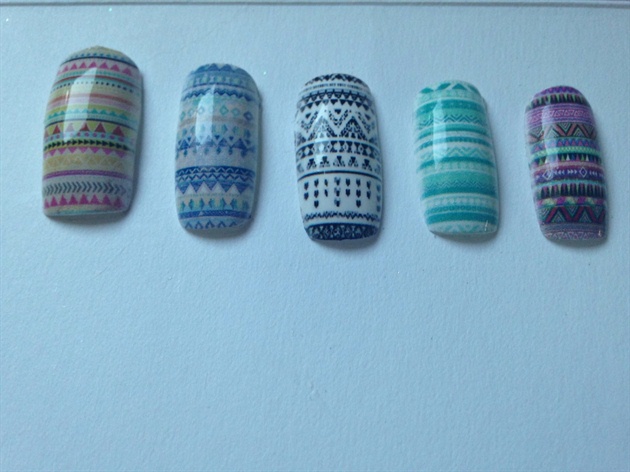 9. Aztec-inspired nail wraps - wide 7