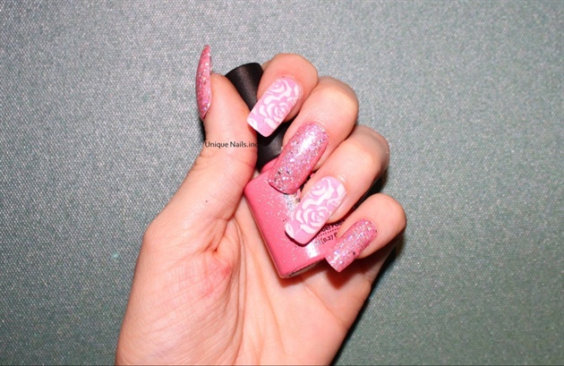 Baby Pink Glitter and Roses