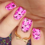 Abstract Neon Pink Manicure