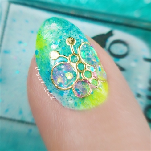 Close-up shot of 3D Butterfly mani