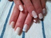 Beige &amp; White Ombre Glitter Nails